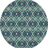 Oriental Weavers Meridian Navy/Green Geometric Indoor/Outdoor Rug 7'10" RND