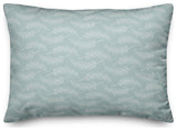Leaf Branch Pattern Light Blue 4 14x20 Spun Poly Pillow
