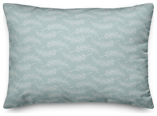 Leaf Branch Pattern Light Blue 4 14x20 Spun Poly Pillow