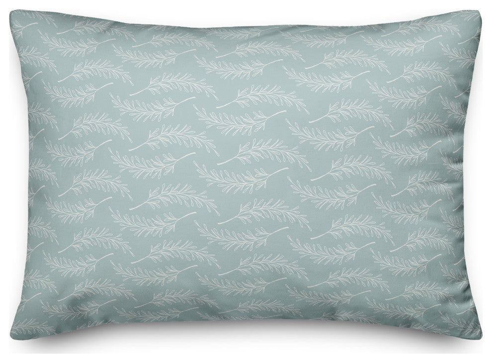 Leaf Branch Pattern Light Blue 4 14x20 Spun Poly Pillow