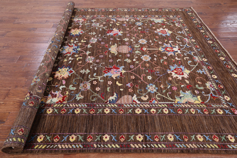 Persian Tabriz Hand-Knotted Wool Rug 8' 1" X 9' 9" Q7285
