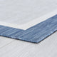 Dania Transitional Solid Border Blue/Cream Indoor/Outdoor Area Rug, 5'x7'