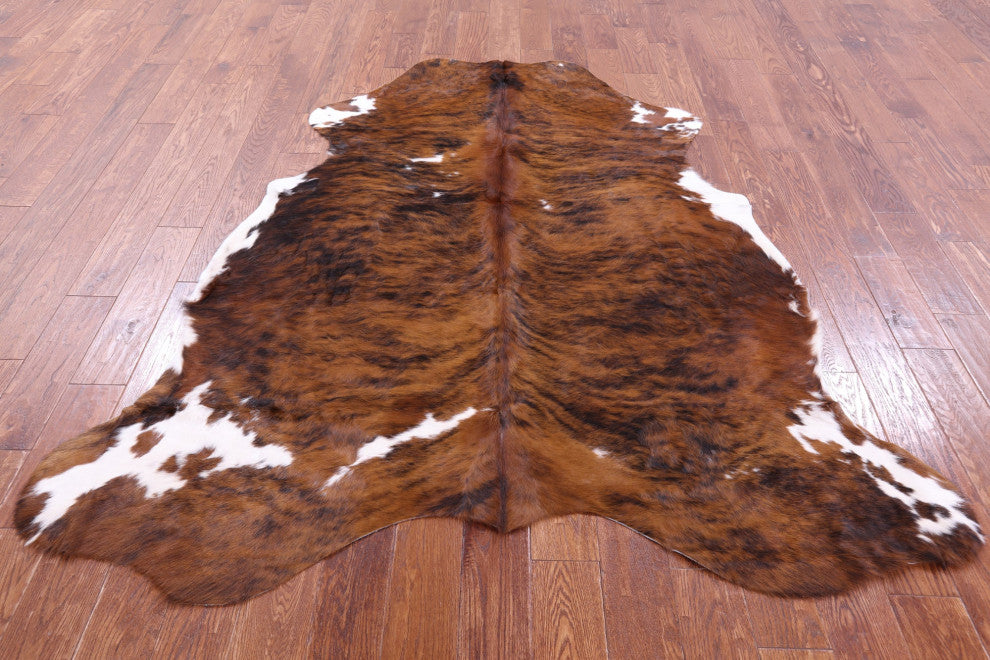 6' 11" X 6' 1" Brindle Natural Cowhide Rug C2224