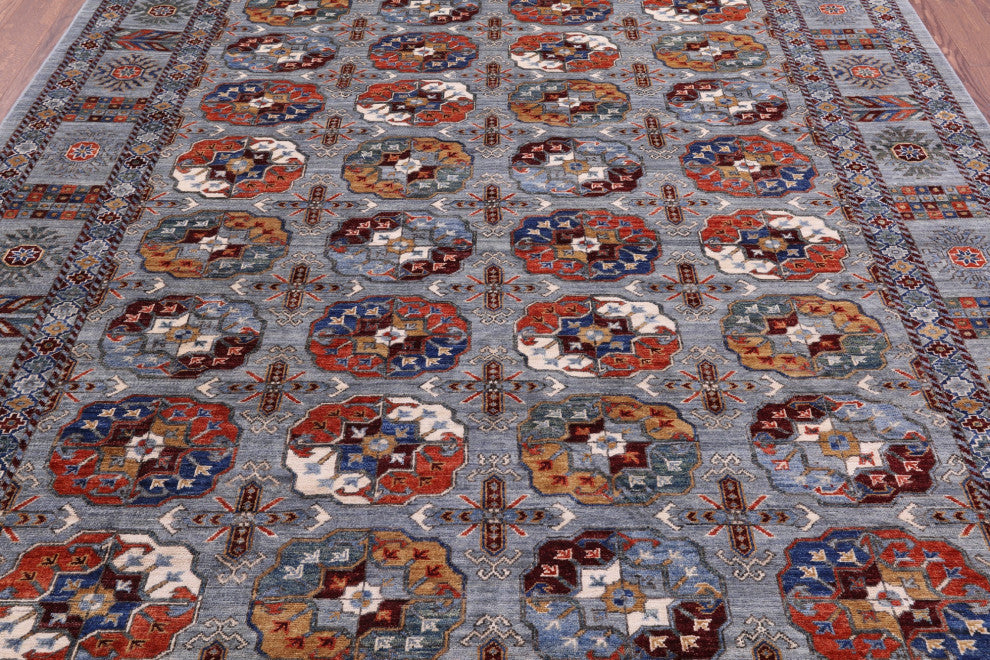 Super Turkmen Ersari Handmade Wool Rug 8' 1" X 9' 9" - Q15632