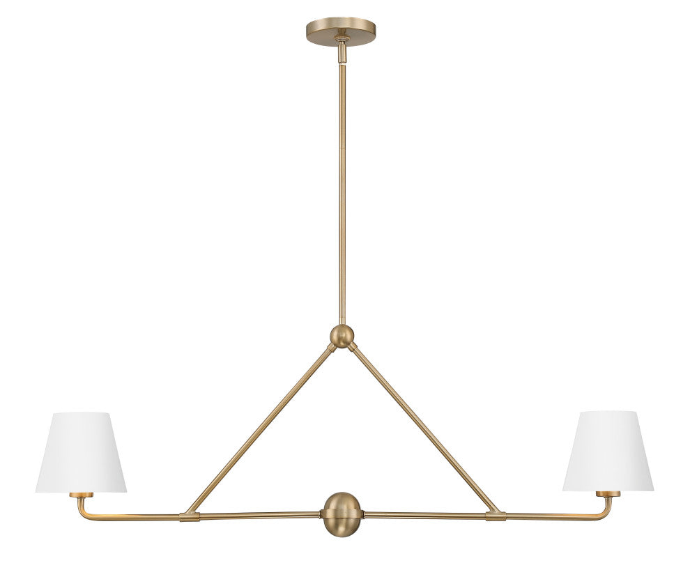 Crystorama Xavier 2 Light Vibrant Gold + White Chandelier