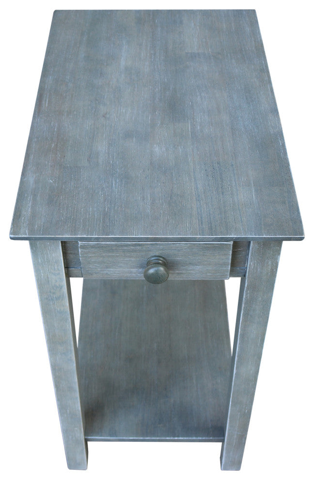 Narrow End Table, Heather Grey-Antique Washed