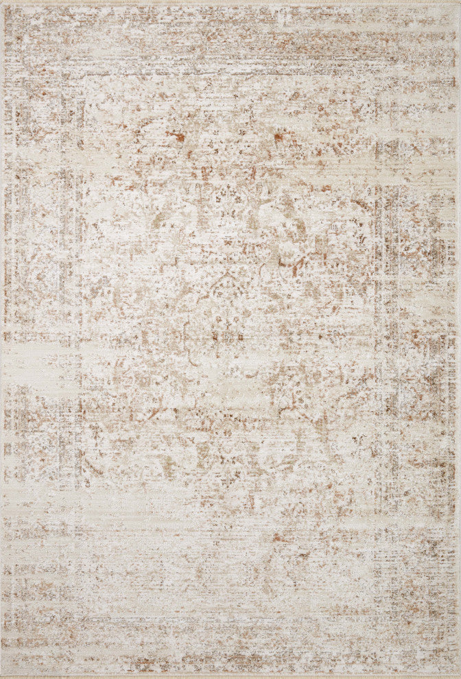 Loloi Sonnet Beige / Terracotta 7'-10" x 7'-10" Round Area Rug