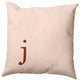 16"x16" Modern Monogram Decorative Throw Pillow, Maple Red