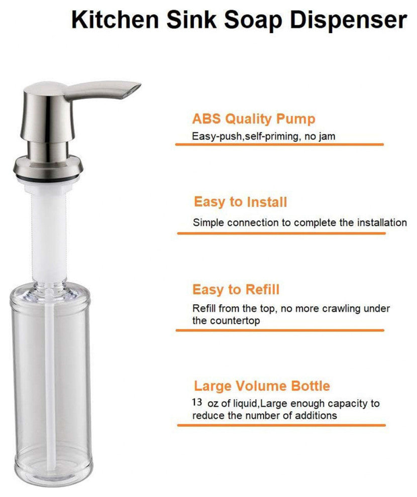 Soap Dispenser for Kitchen Sink, Brushed Nickel