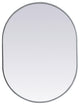 Metal Frame Oval Mirror 27X36 Inch, Silver
