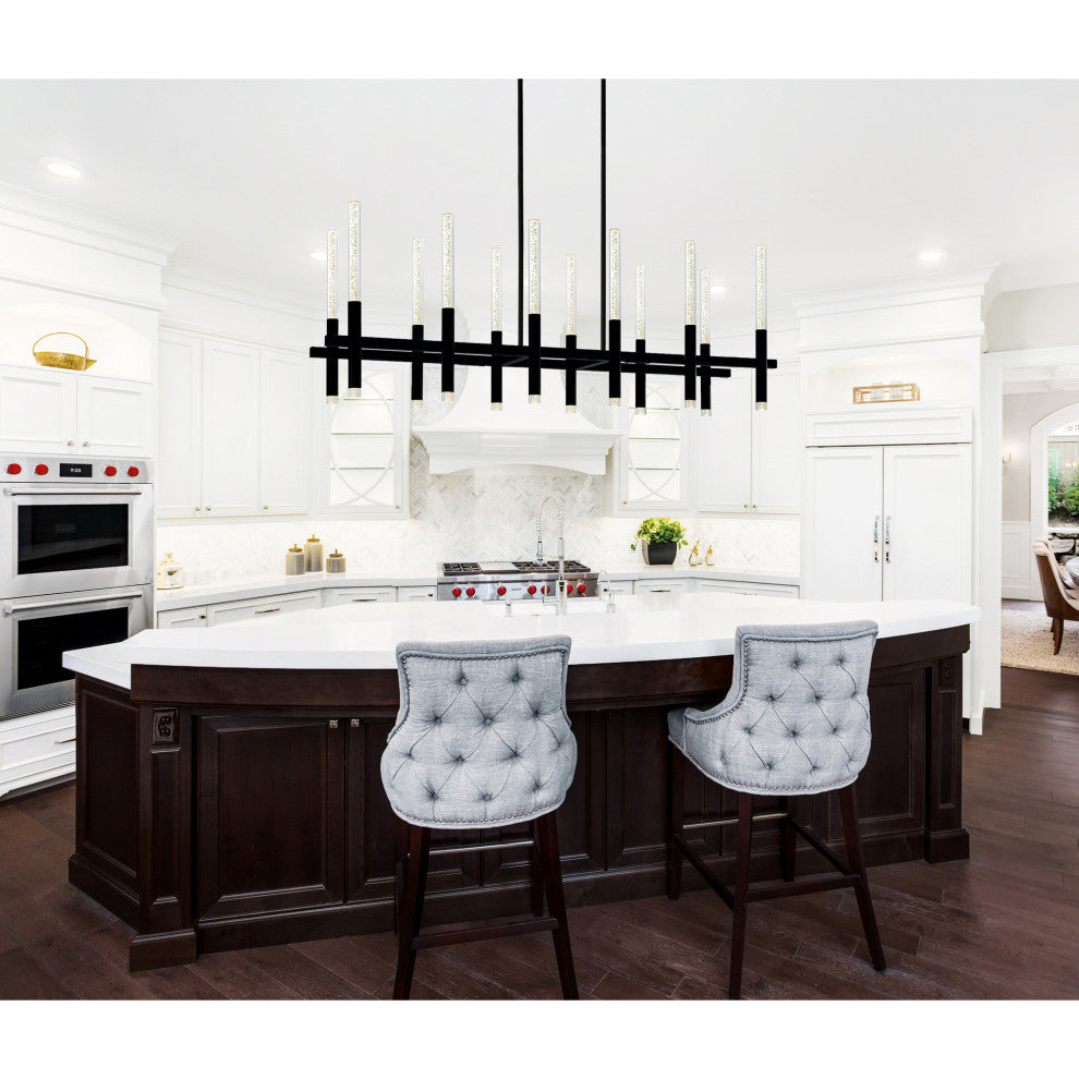 Integrated LED Black Chandelier