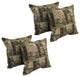 17" Jacquard Throw Pillows With Inserts, Set of 4, Golfing Day Out