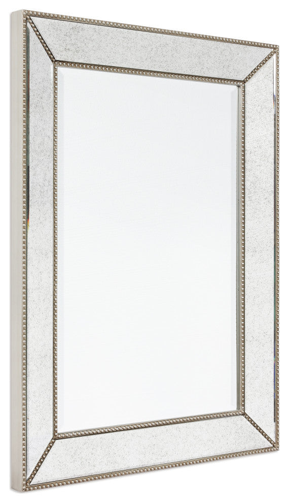 Champagne Bead Beveled Rectangle Solid wood framed Wall Mirror,multi size, 40" X 30