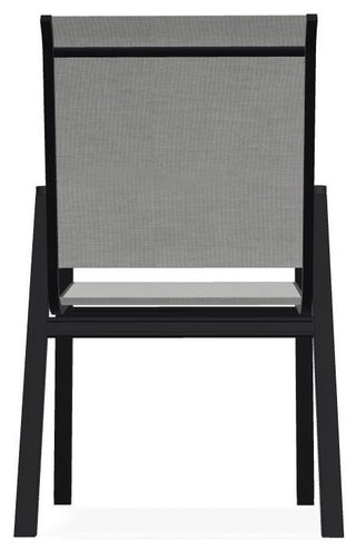 Bazza Sling Stackable Outdoor Dining Chair, Alloy/Black