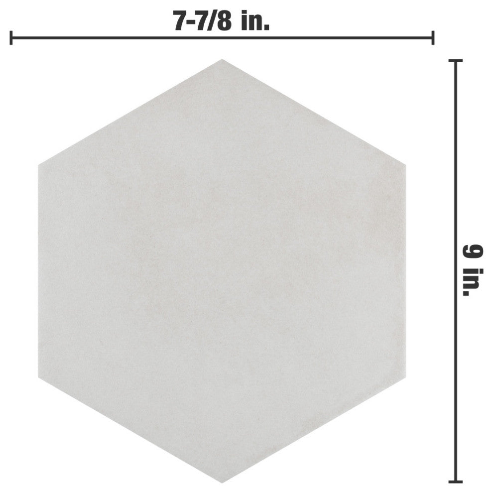 Matter Hex Bone Porcelain Floor and Wall Tile