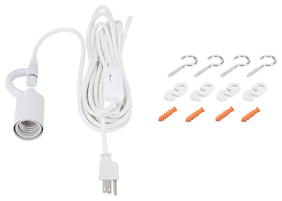 72188-21, 1-Light Plug-In Swag Pendant Light Conversion Kit, White