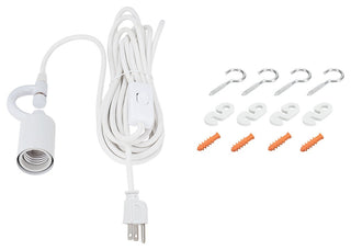 72188-21, 1-Light Plug-In Swag Pendant Light Conversion Kit, White