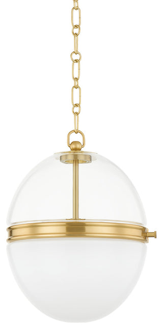 Donnell 1 Light Pendant, Aged Brass, 15"