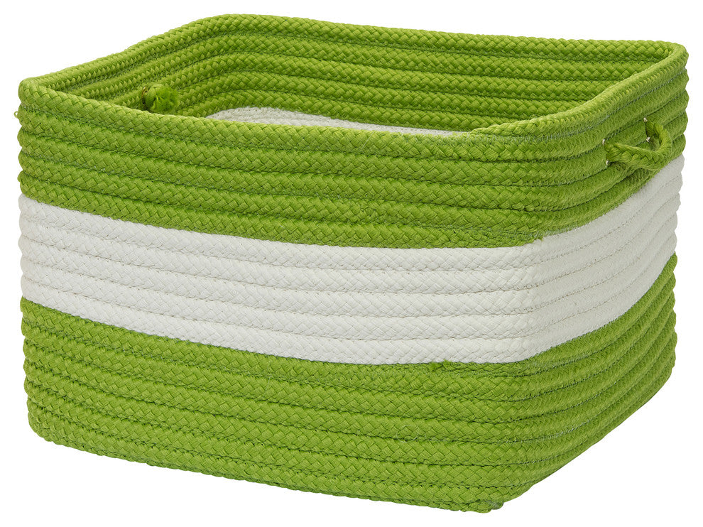 Rope Walk, Bright Green Utility Basket, 18"X12"