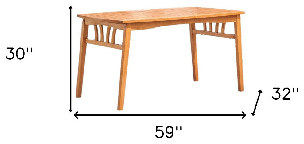 Natural Wood Dining Table With Sturdy Legs