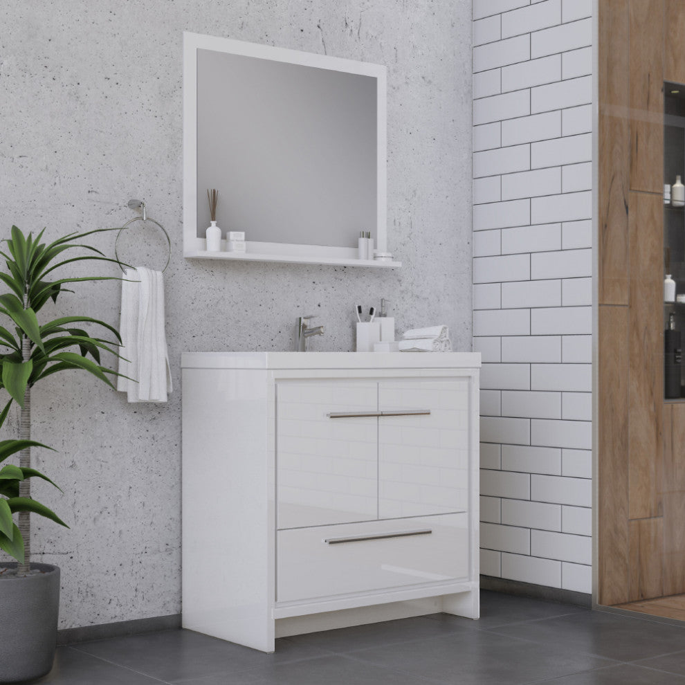 Sortino 36" Bathroom Vanity With Sink, White