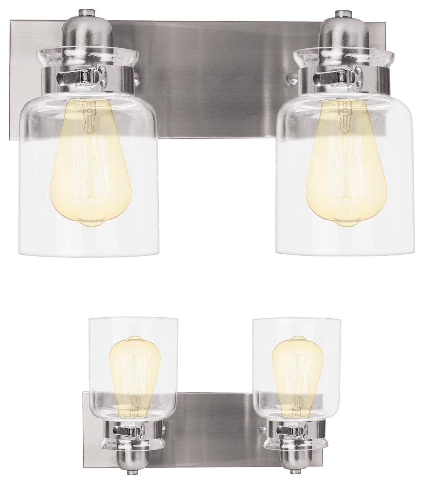 Nuk3y Vintage Bathroom Vanity Light Fixture (Brushed Nickel, 2 Light)
