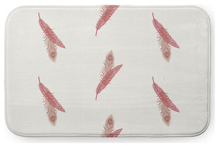 24" x 17" Feather Stripe Bathmat, Ligonberry Red