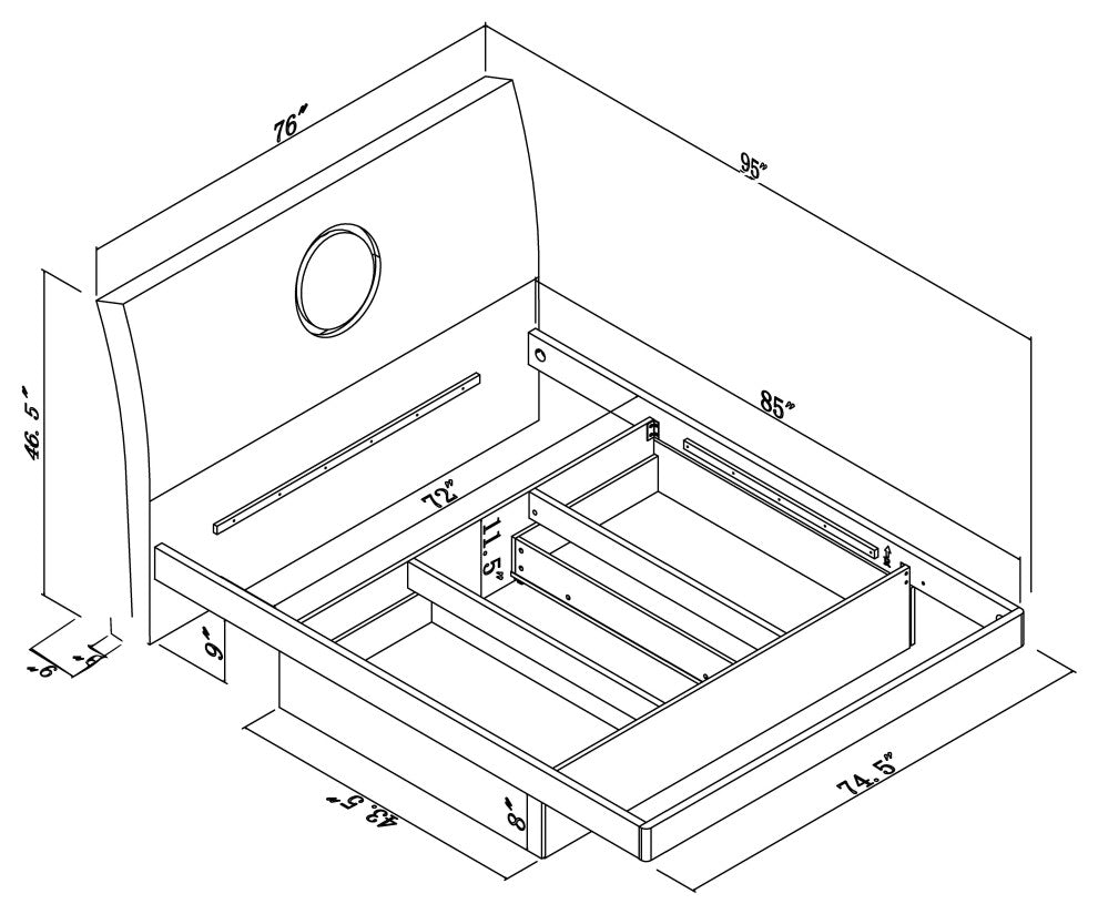 Sofia Wood Platform Storage Bed