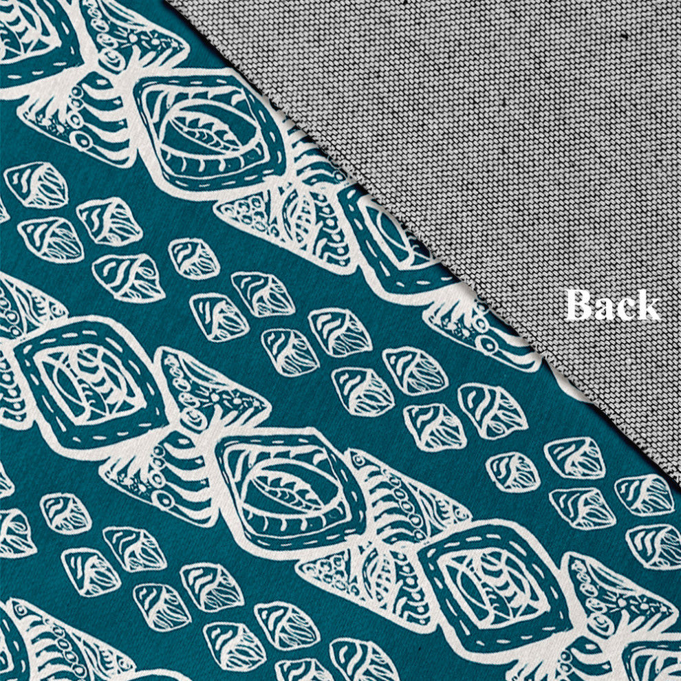 Tribal Geo Rug, Blue, 5'x7'