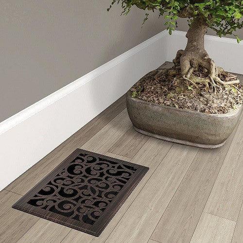Wonderland Floor Register, Oil Rubbed Bronze, 6x10
