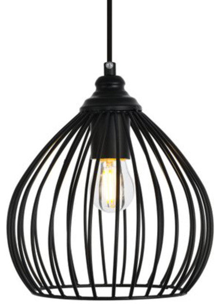 Elegant Lighting LDPD2093 Sayer 1 Light 7-7/8"W Mini Pendant - Black