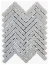 Allure Gray Honed 1x4 Herringbone Marble Mosaic