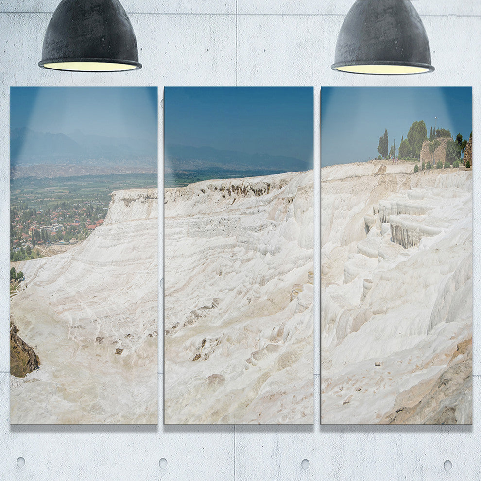 "Panoramic View of Pammukale" Metal Wall Art, 3 Panels, 36"x28"