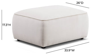 Travie Ottoman, White Sand