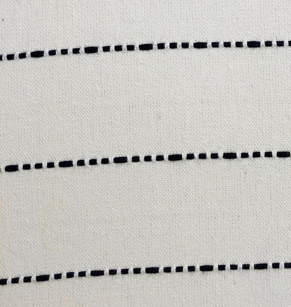 Interweave Vanilla Bean Luxury Throw Pillow in Black and White, 20"x20"