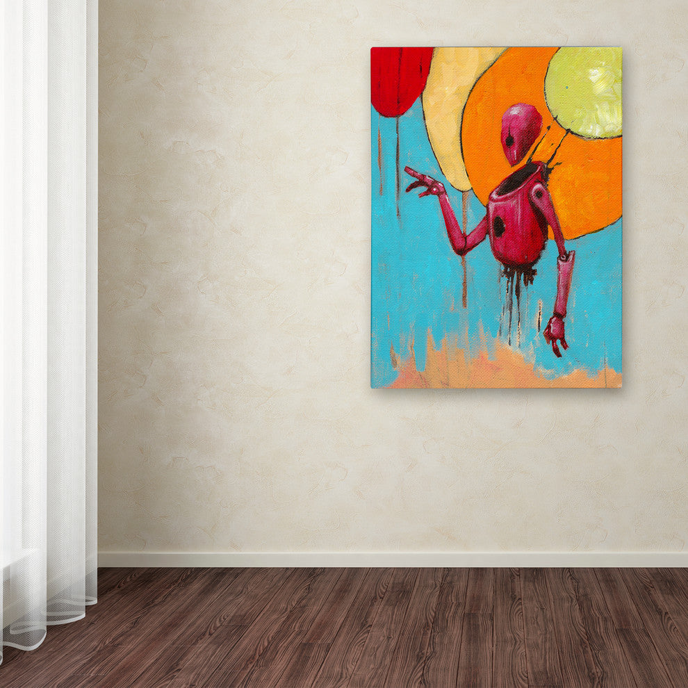 'Red Junk Robot' Canvas Art, 24x18