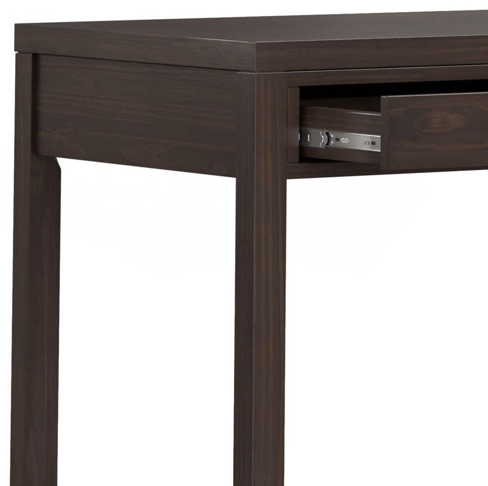 Hollander Solid Wood Wide Desk, Warm Walnut Brown