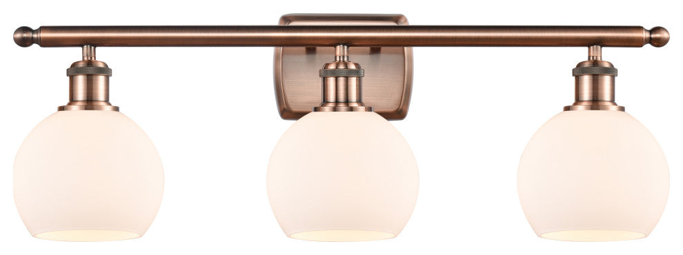 Innovations 516-3W-AC-G121-6-LED 3 Light Bath Vanity Light, Antique Copper