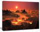 Burning Volcano Country, Landscape Canvas Art Print, 20"x12"