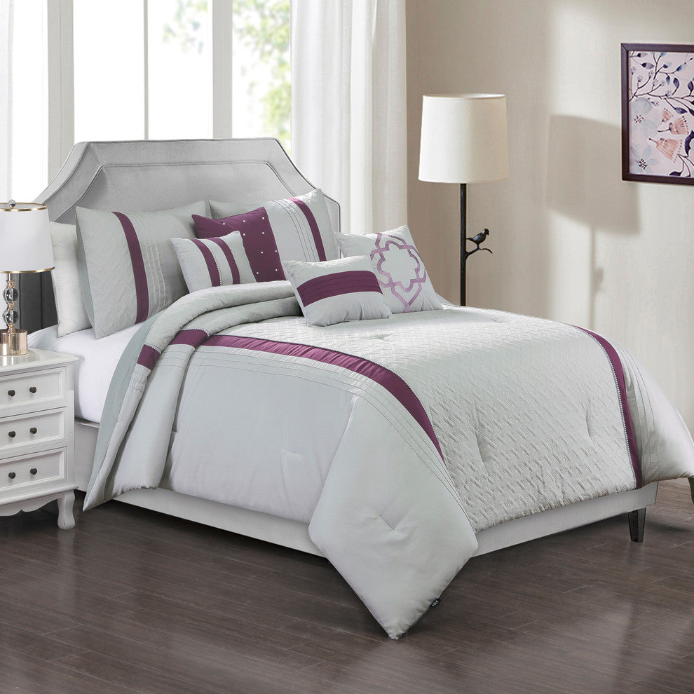 Kimeo 7 piece comforter set, Multiple Color, Queen