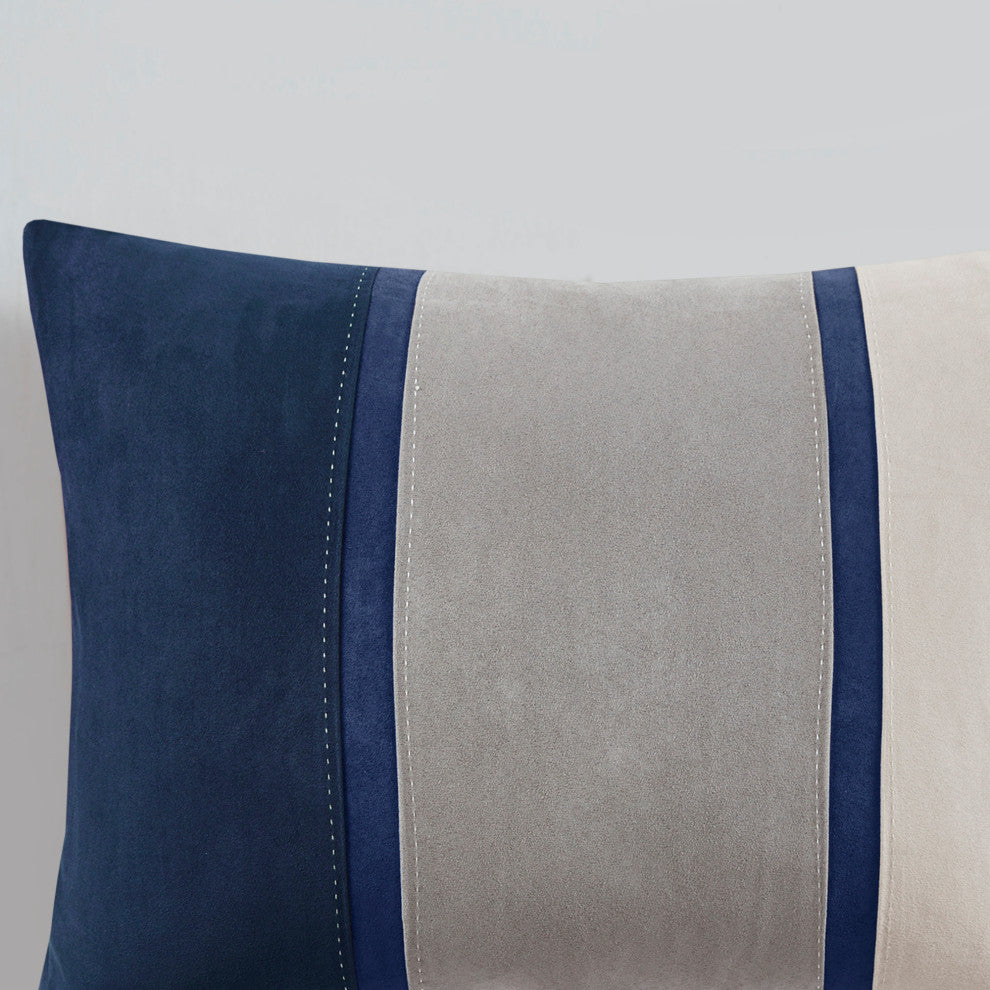 Madison Park Palisades Palizzate Suede 7-Piece Comforter Set, Blue, Cal King