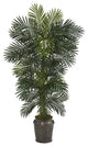 6.5' Golden Cane Artificial Palm Tree, Metal Planter
