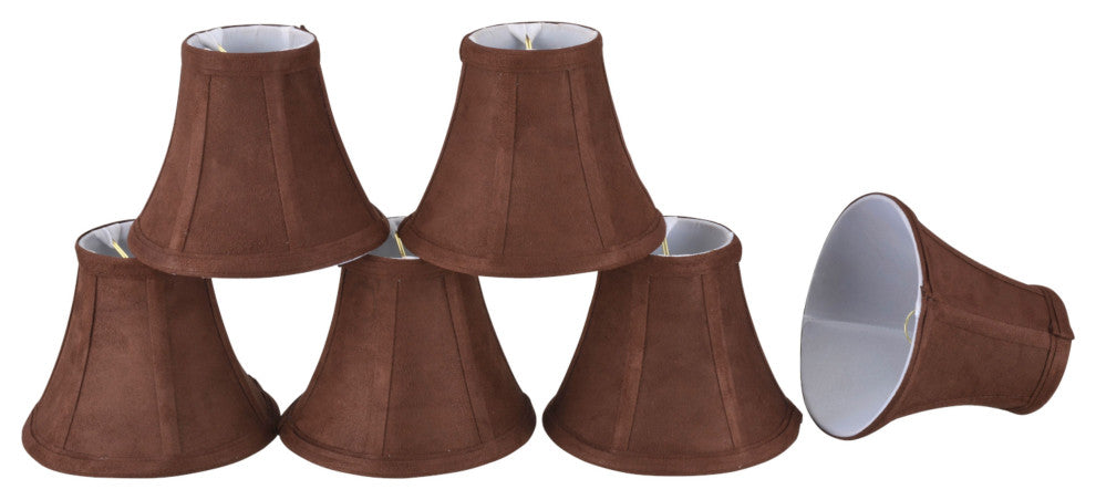 30038-6 Small Bell  Chandelier Clip On Lamp Shade Dark Brown 3"x6"x5"