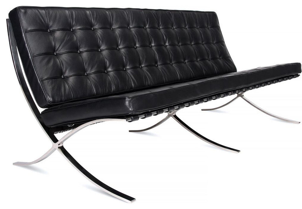 Modern Loveseat Black, Set of 1