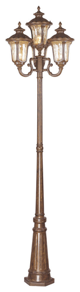 Livex 7669-50 4-Light Outdoor 4 Head Post, Moroccan Gold