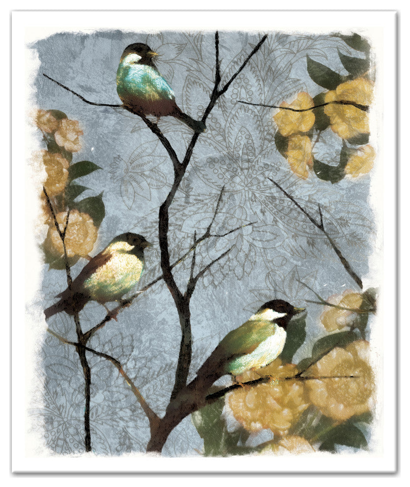 Chilling Birds 20x24 Canvas Wall Art