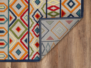 Calla Aztec Indoor/Outdoor Rug, Ivory/Multi, 2'2 X 4'