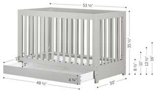 Cookie Crib with Drawer , Soft Gray
