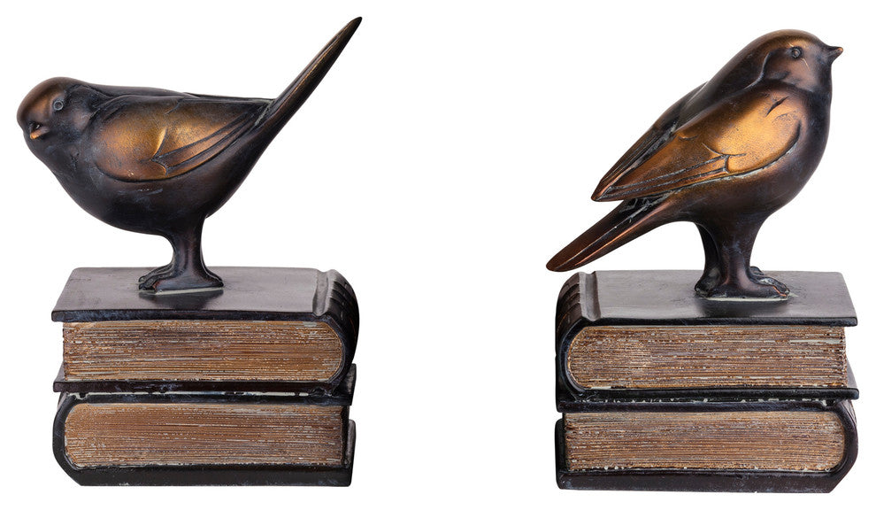 Danya B. 2-Piece Birds on Books Bookend Set