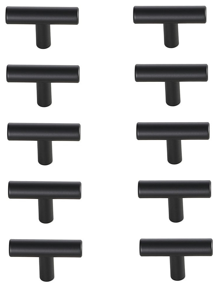Elegant Decor PL400-1-MB-10PK Quinn Matte Black T Bar Pull Multipack, Set of 10